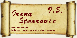 Irena Staorović vizit kartica